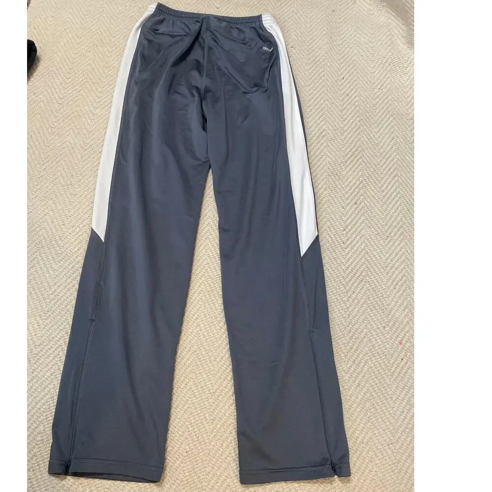 Adidas Mens Climalite Track Pants Gray White Side Stripe Athletic Small AT5294